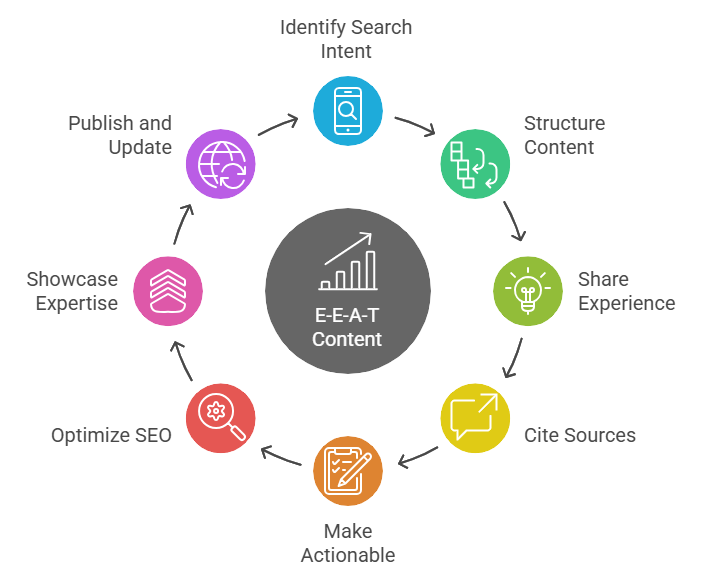 E-E-A-T content creation cycle for SEO